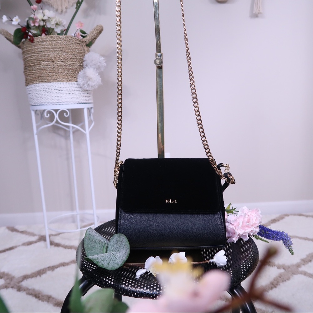 LAUREN Ralph Lauren Leather Suede Crossbody Purse